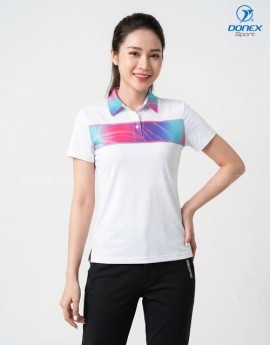 Áo thể thao nữ AC-3858-01-19 Trắng phối xanh ngọc